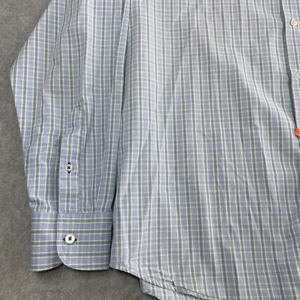 UNTUCKit Mens XL Long Sleeve Button Down Shirt Plaid Cotton Blue Green Cotton - Picture 4 of 13